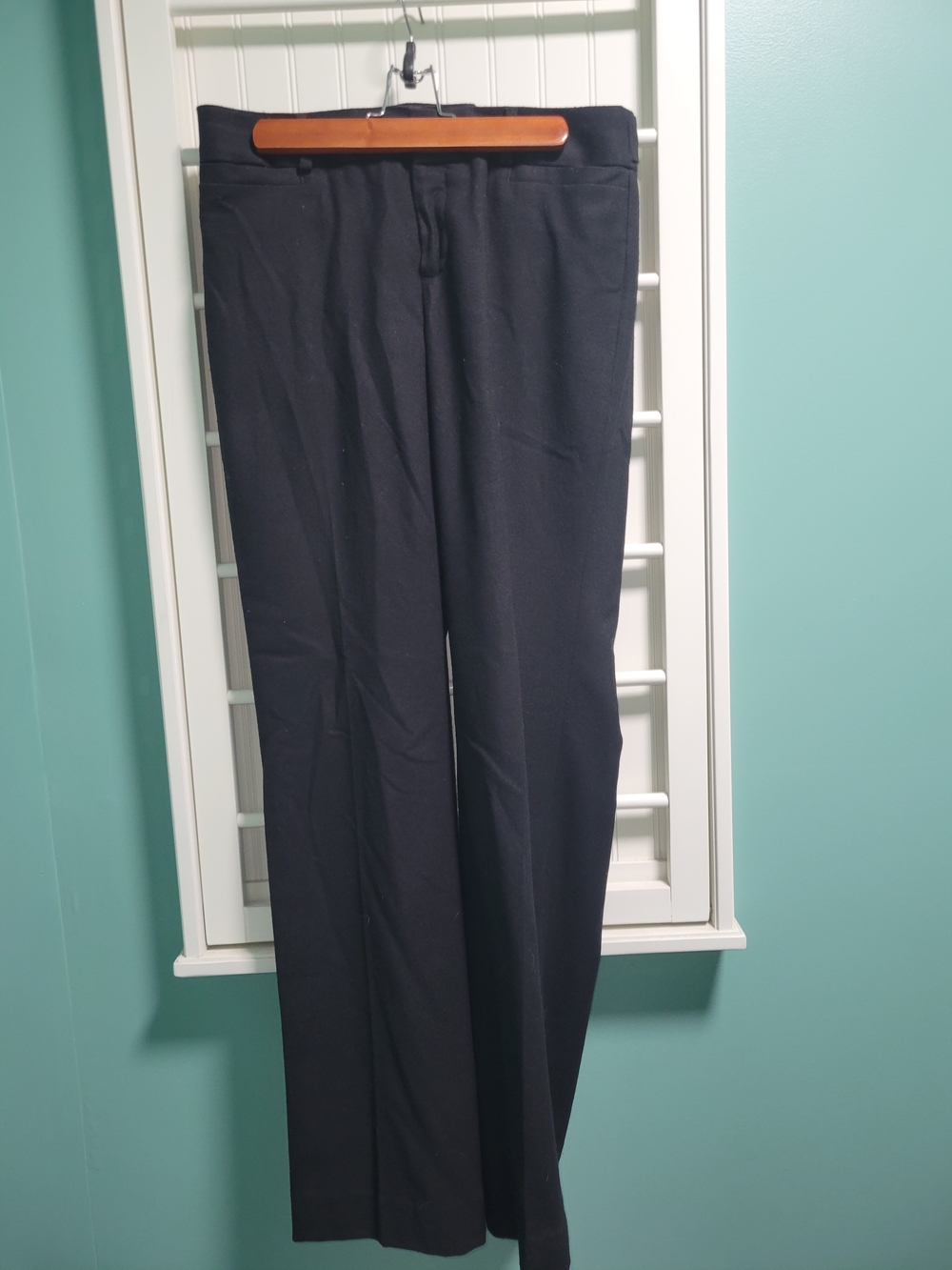 Banana Republic Jackson Fit Black Straight-Leg Wool Blend Women's Trousers Size6